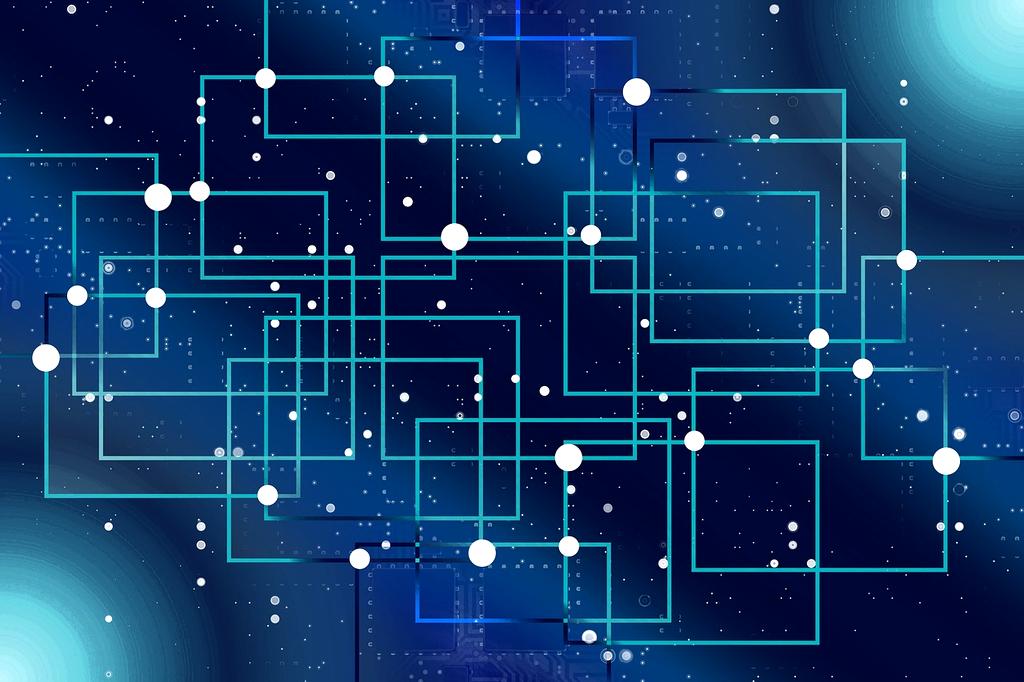 Data center with cloud icons